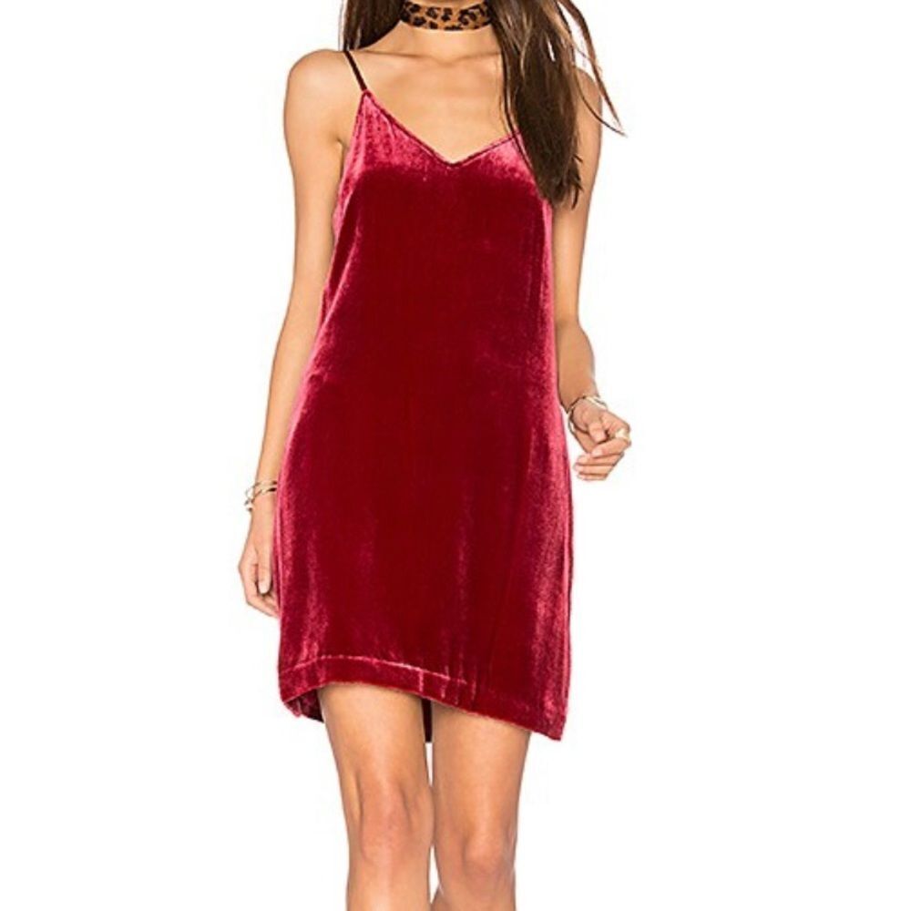Elizabeth and James Womens Sidney Frosted Dark Red Velvet Mini Dress NWT Size 0